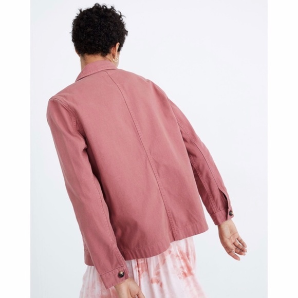 Madewell Jacket Garment-Dyed Ashwood Chore Coat Utility Shacket Pink XS - Picture 3 of 16